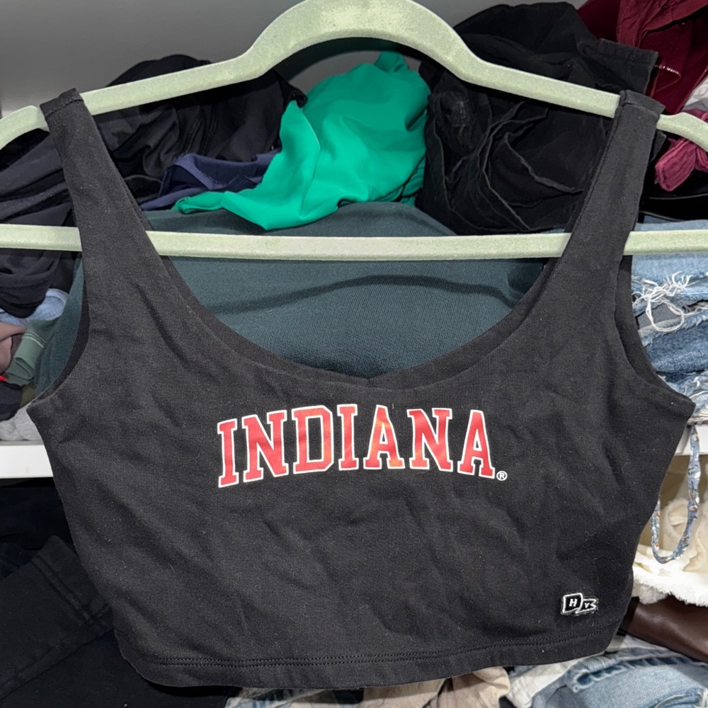 Indiana Women's Black Crop Top